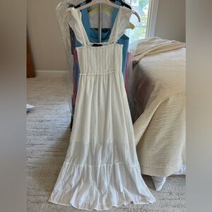 White linen midi dress- NWOT